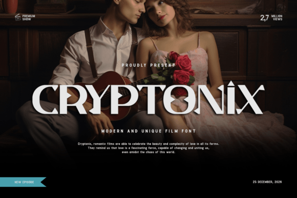 Cryptonix: A Cutting-Edge Display Font for Modern Design
